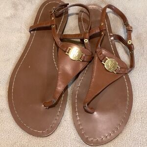 Lauren Ralph Lauren Aimon Strappy Sandal Brown, Women's Size US 8.5/UK 6.5/EU 39